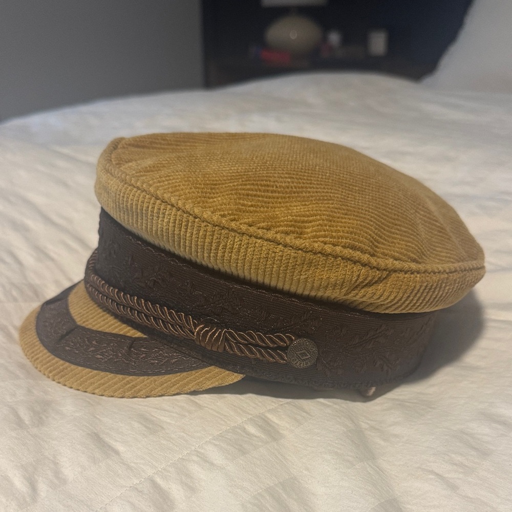 Brixton Yellow Corduroy Cap with Brown Band
